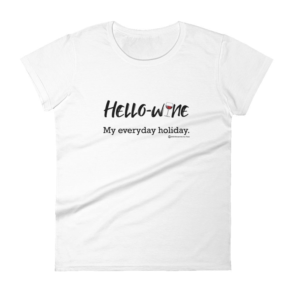 hello wine wineteeser t-shirt