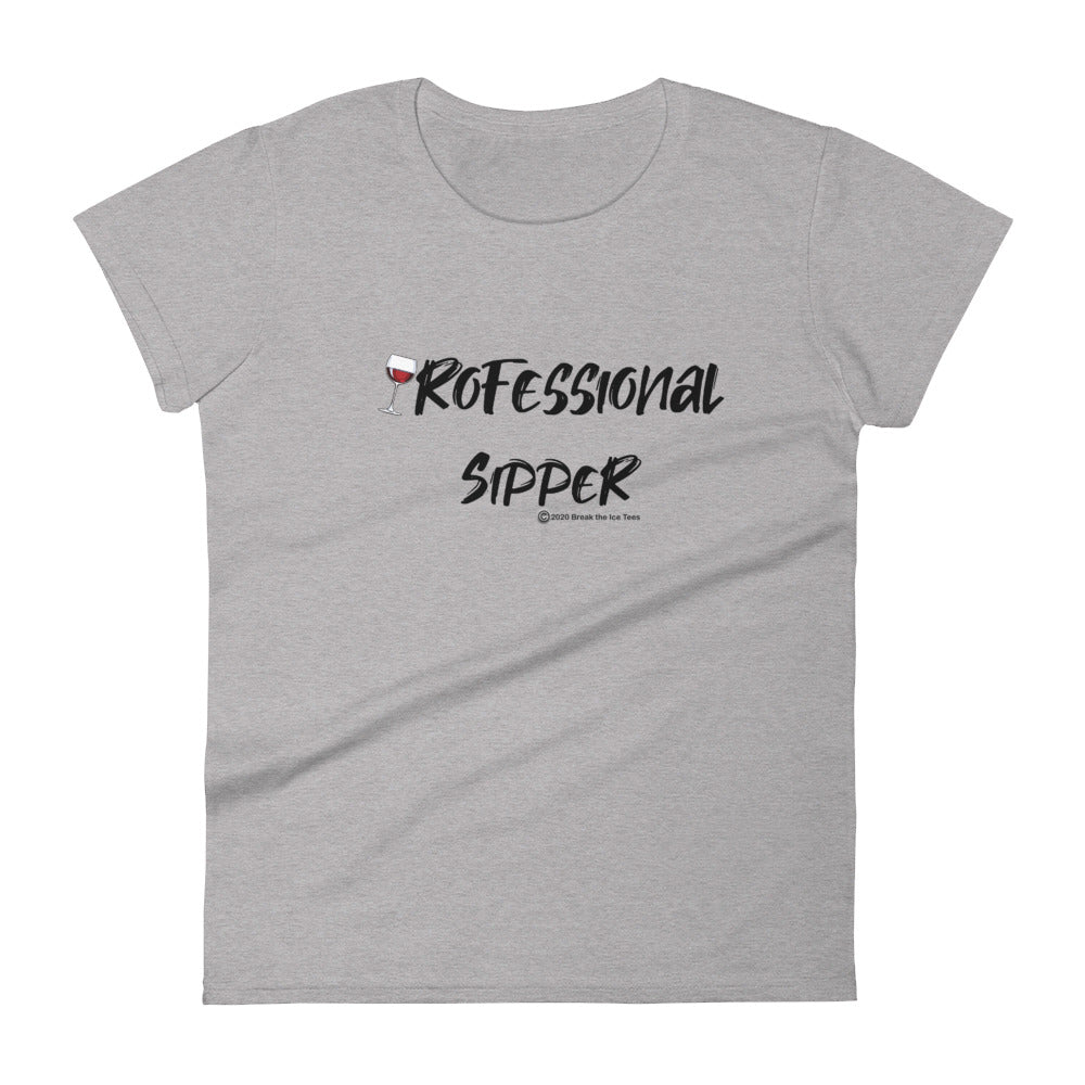 professional sipper wineteeser wine tee shirt for ladies