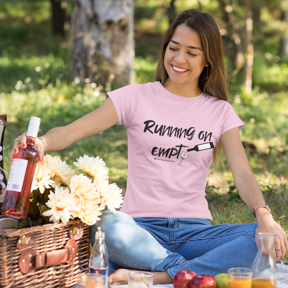 running on empty wineteesers womens t-shirt